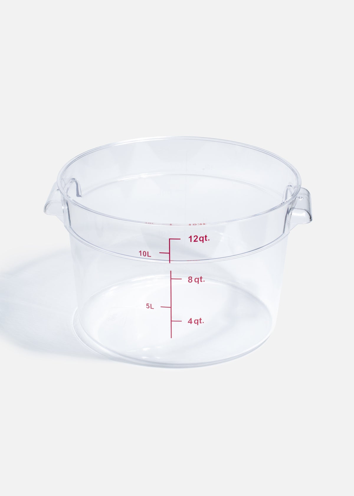 Contenedor redondo con medidas de policarbonato transparente 10 L. Premium — imagen de producto