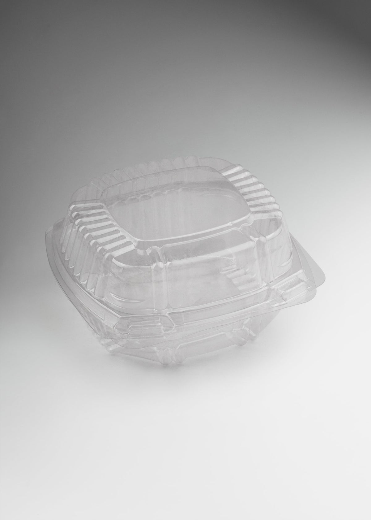Contenedor tipo bisagra con tapa de pet transparente 11x10x7 cm — imagen de producto