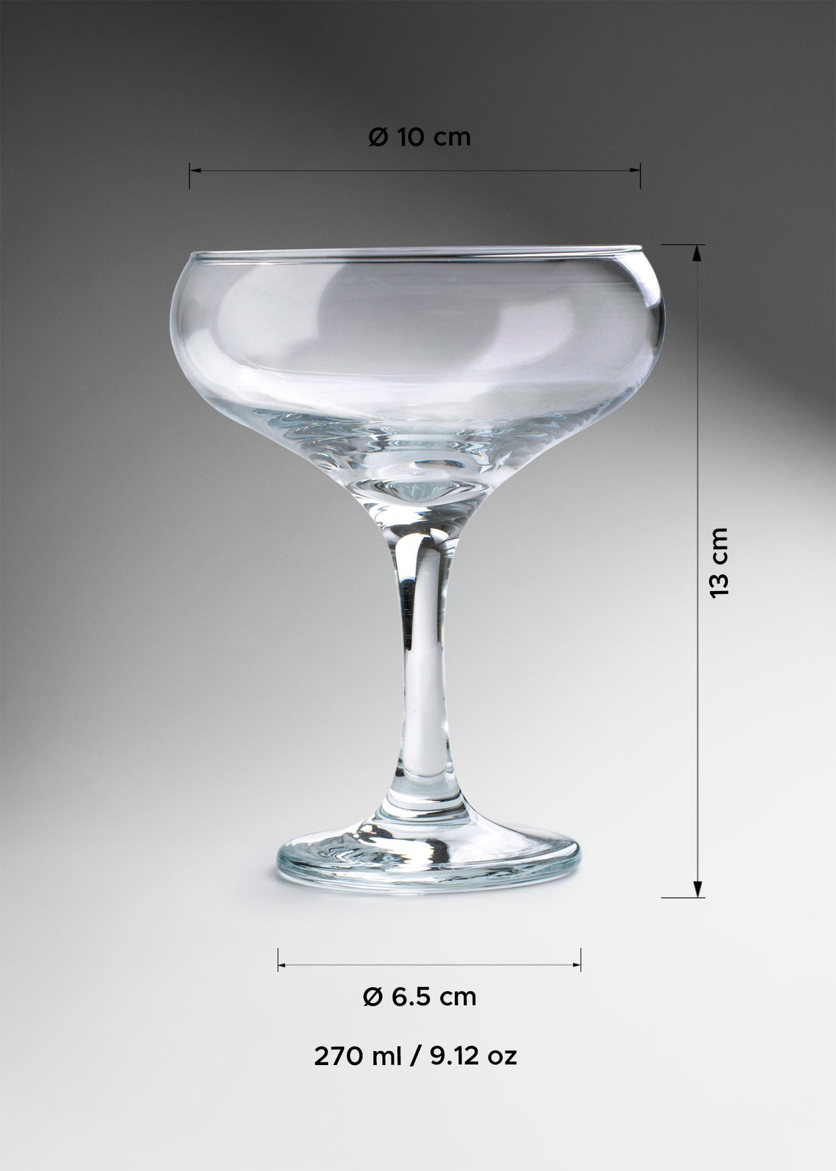 Copa para cóctel de vidrio transparente Bistro 270 ml — imagen de producto, vista 2