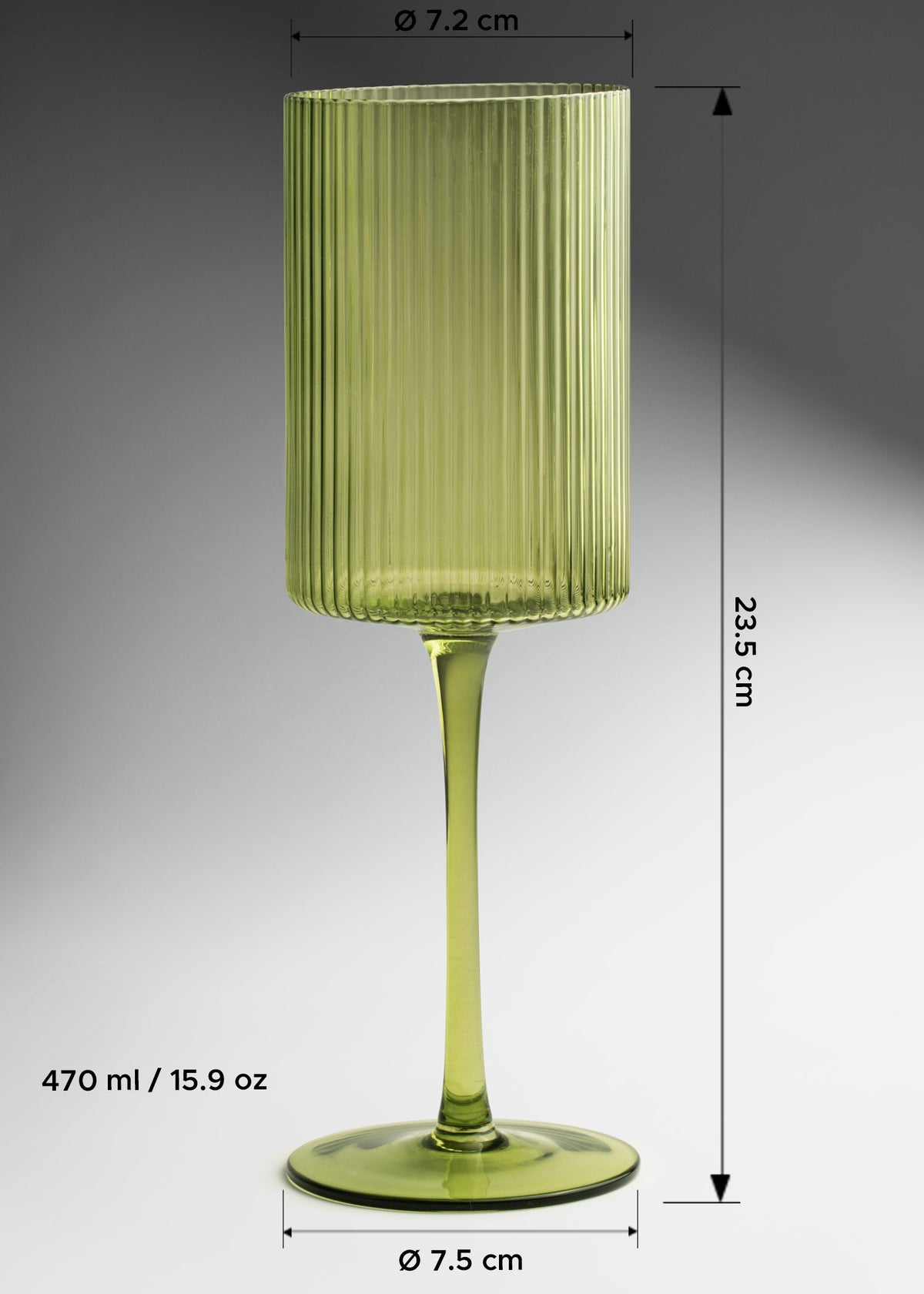 Copa de cristal pintada verde Rioja Lines 470 ml — imagen de producto