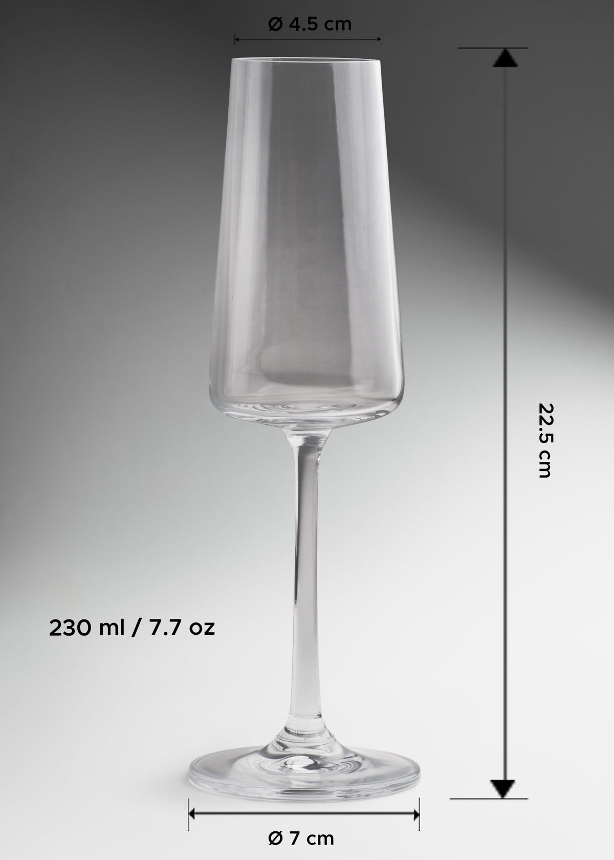 Copa flauta para champaña de vidrio transparente Kronoz 230 ml — imagen de producto