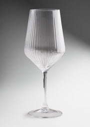 Copa para vino tinto de cristal transparente con líneas texturizadas elegante para restaurante y bar 640 ml — imagen de producto
