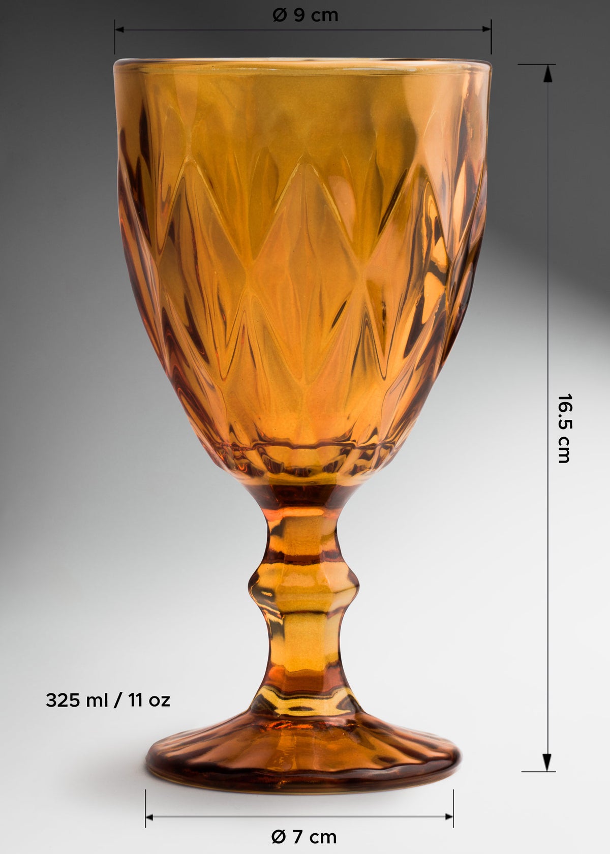 Copa de vidrio ámbar Diamond 325 ml — imagen de producto