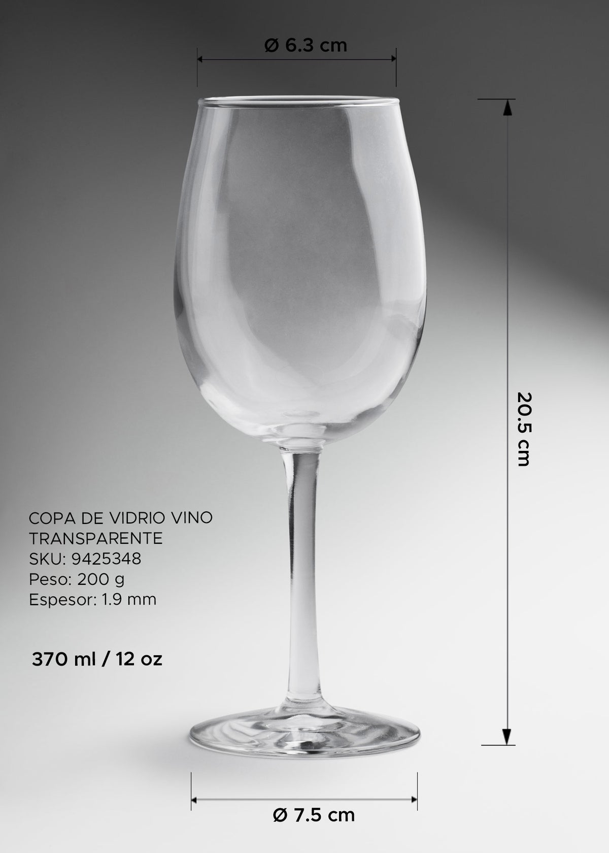 Copa de vino blanco Finedge con cáliz estilizado