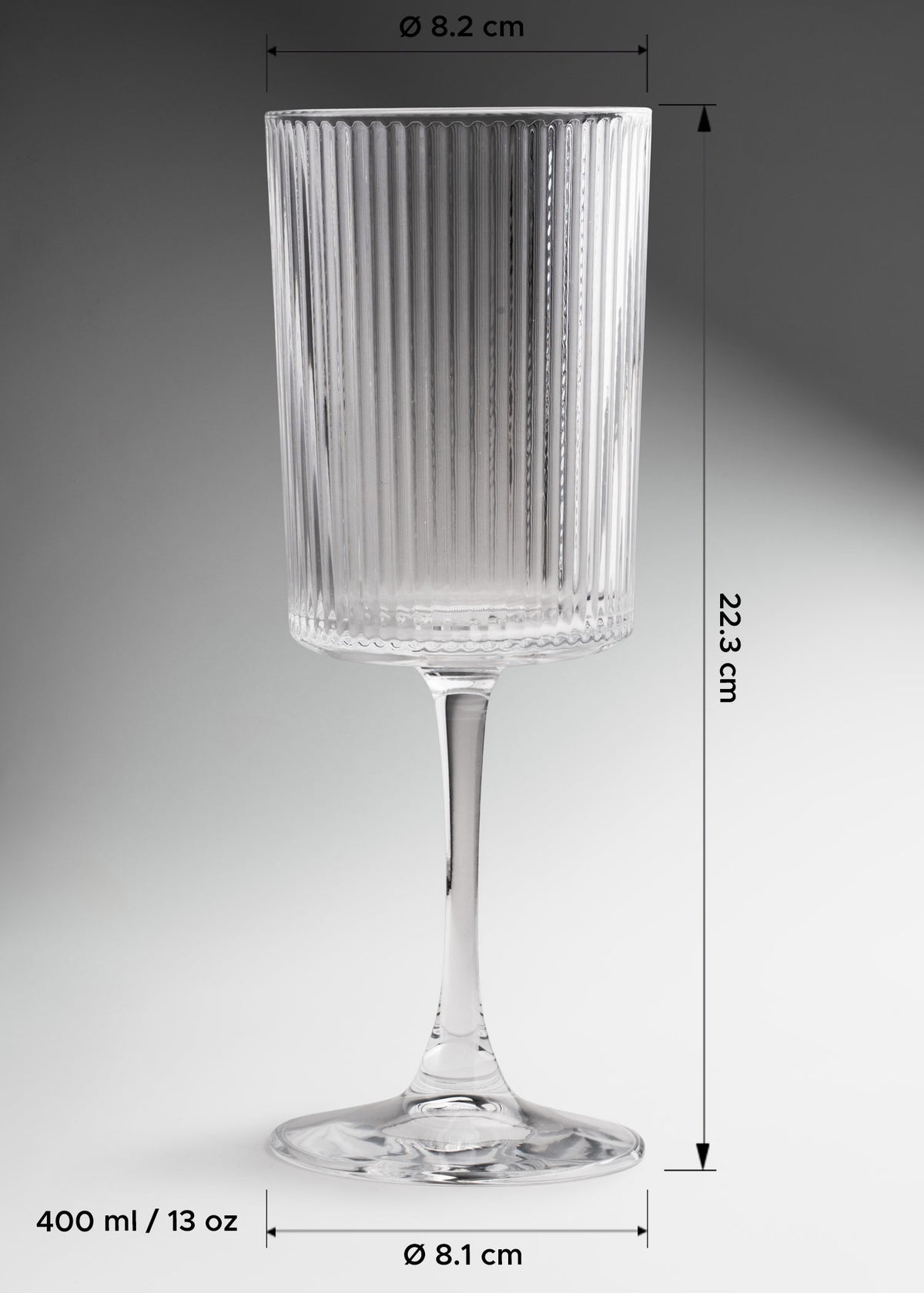 Copa para vino tinto de vidrio transparente Bordeaux Lines 400 ml — imagen de producto