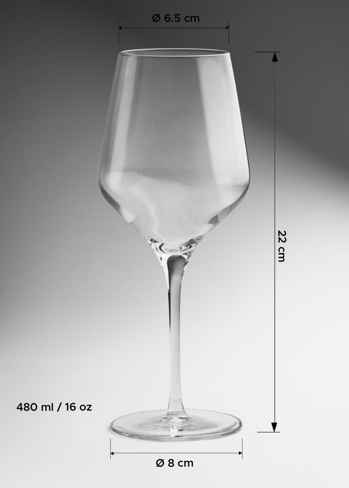 Copa para vino tinto de vidrio transparente Prism 480 ml — imagen de producto