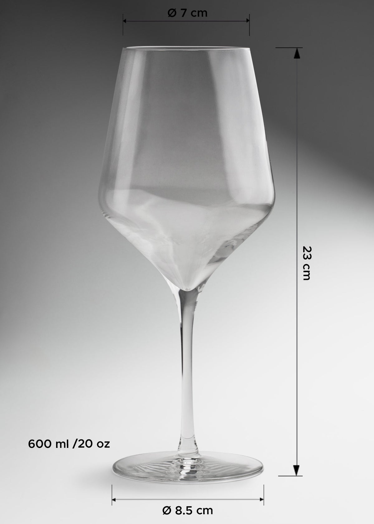 Copa para vino tinto de vidrio transparente Prism 600 ml — imagen de producto