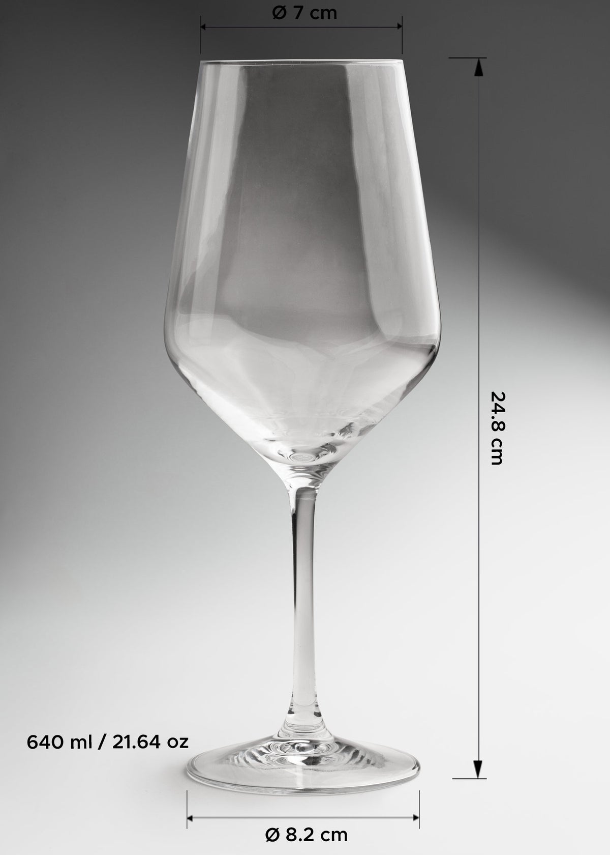 Copa para vino tinto de vidrio transparente parar restaurante y bar 640 ml — imagen de producto