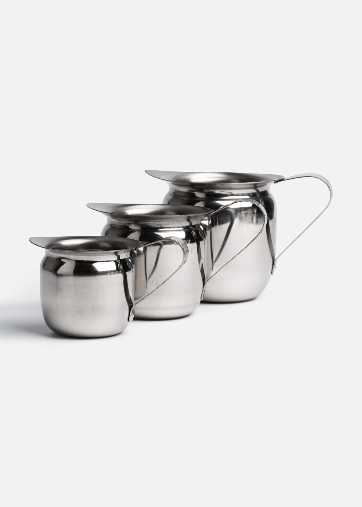 Cremera de acero inoxidable plata Vortex 8.5, 5 y 3 oz. Premium — imagen de producto, vista 8