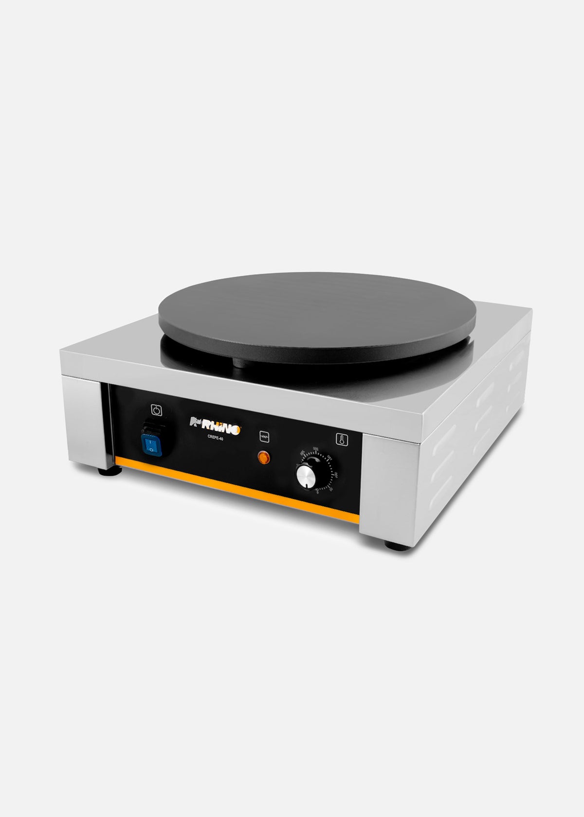 Crepera eléctrica profesional de acero inoxidable 2000 W Ø 40 cm. Temperatura máxima 290°. Rhino CREPE-40 — imagen de producto