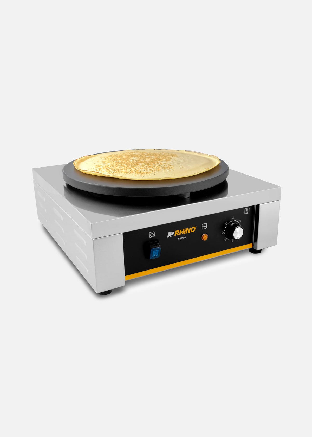 Crepera eléctrica profesional de acero inoxidable 2000 W Ø 40 cm. Temperatura máxima 290°. Rhino CREPE-40 — imagen de producto