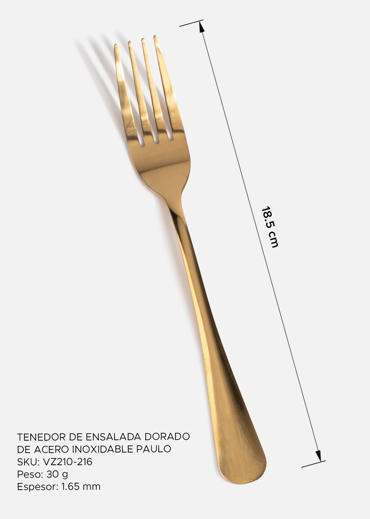 Cubiertos de mesa de acero inoxidable dorado Paulo — imagen de producto