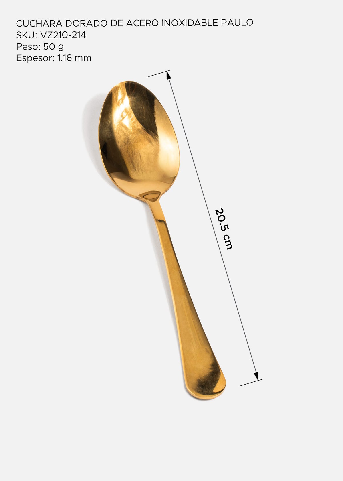 Cubiertos de mesa de acero inoxidable dorado Paulo — imagen de producto
