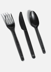 Cubiertos desechables de polipropileno / plástico negro medianos Inix — imagen de producto