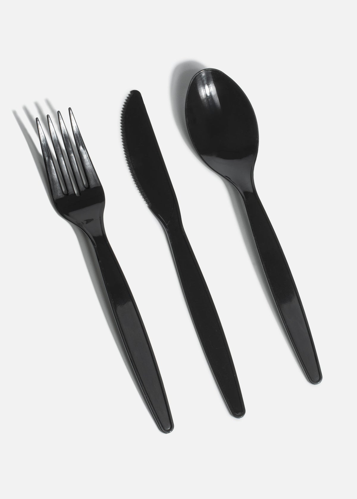 Cubiertos desechables de plástico negro Luxury. Premium — imagen de producto