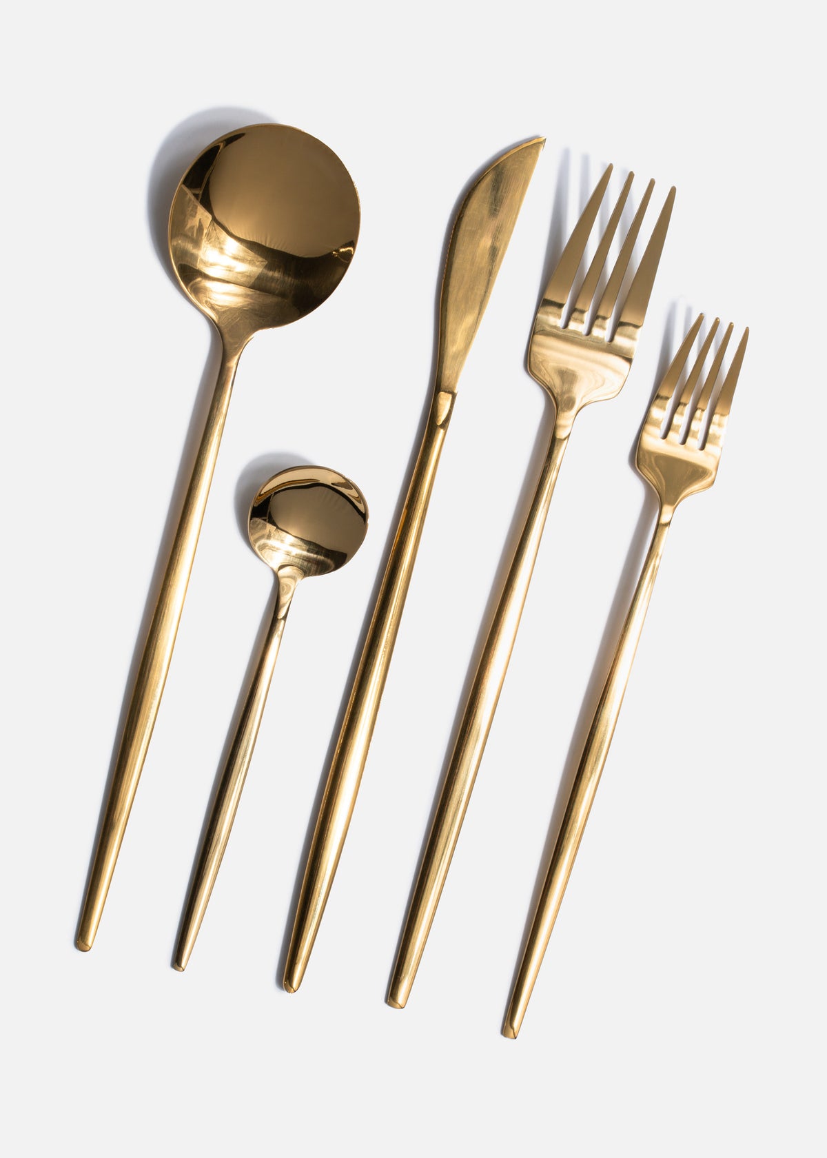 Cubiertos de mesa de acero inoxidable dorado brillante Atenas — imagen de producto, vista 13