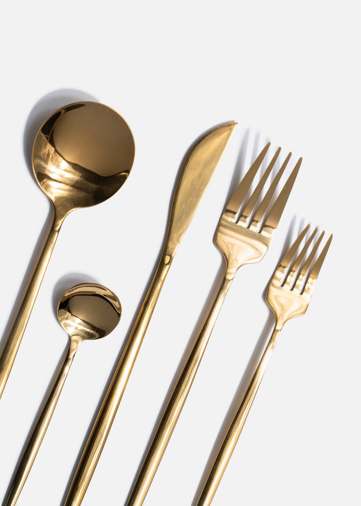 Cubiertos de mesa de acero inoxidable dorado brillante Atenas — imagen de producto, vista 2