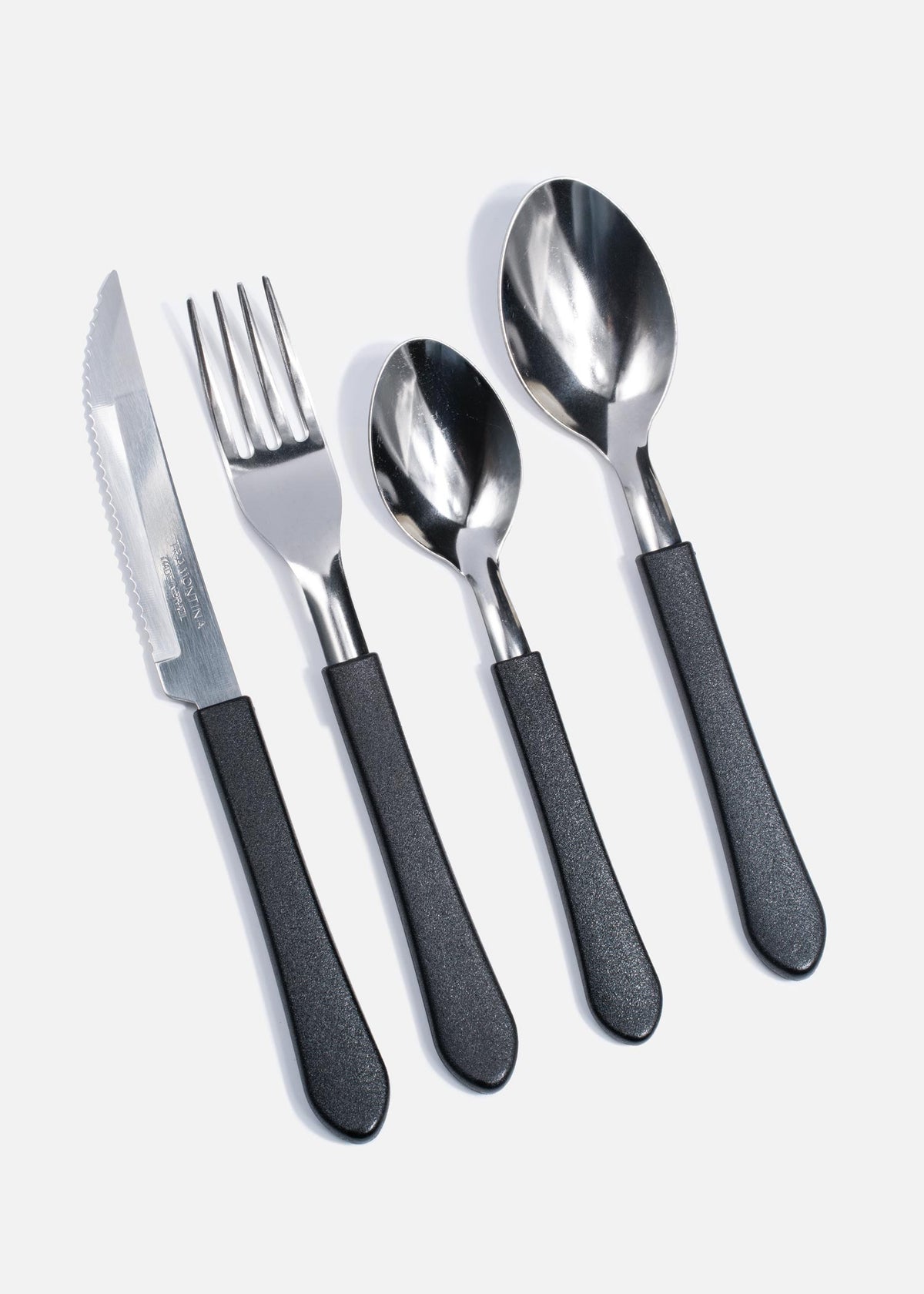 Cubiertos de acero inoxidable mango negro Noir Cut — imagen de producto