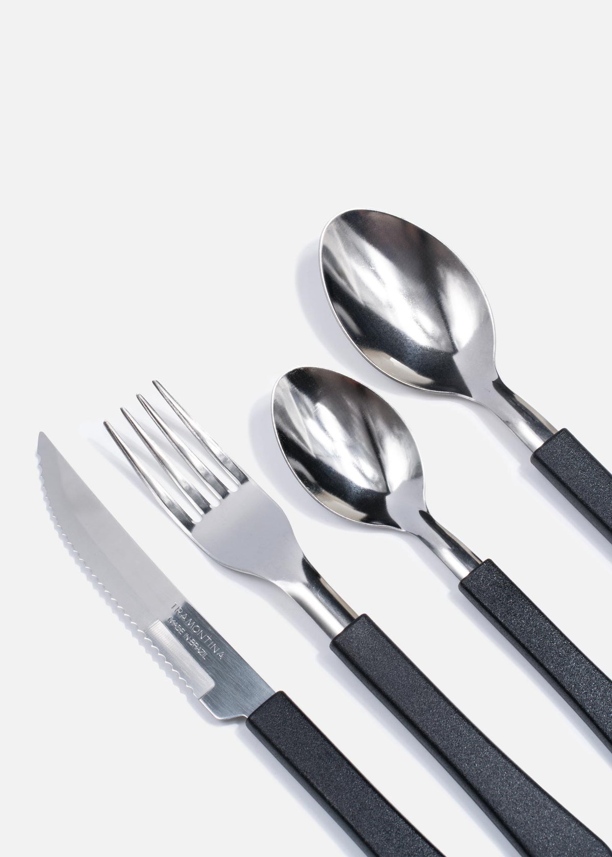 Cubiertos de acero inoxidable mango negro Noir Cut — imagen de producto