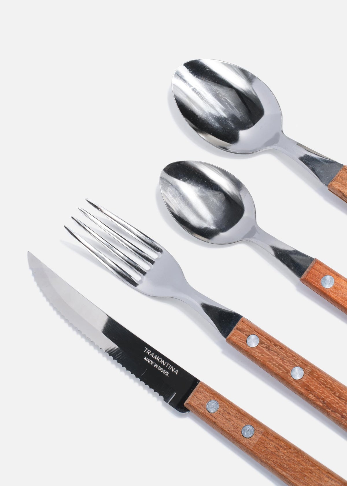 Cubiertos acero inoxidable y madera plata Dynamic — imagen de producto