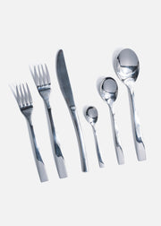Cubiertos de mesa de acero inoxidable plateados Siena — imagen de producto, vista 1