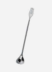 Cuchara bailarina con tenedor de acero inoxidable plata 30 cm. Premium — imagen de producto