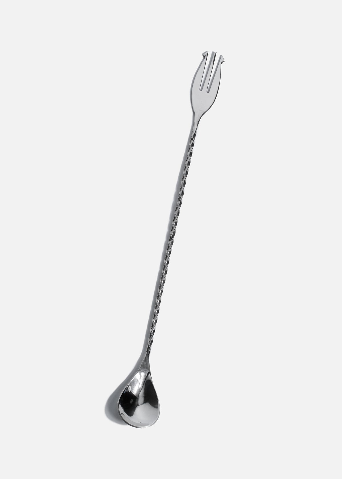 Cuchara bailarina con tenedor de acero inoxidable plata 30 cm. Premium — imagen de producto