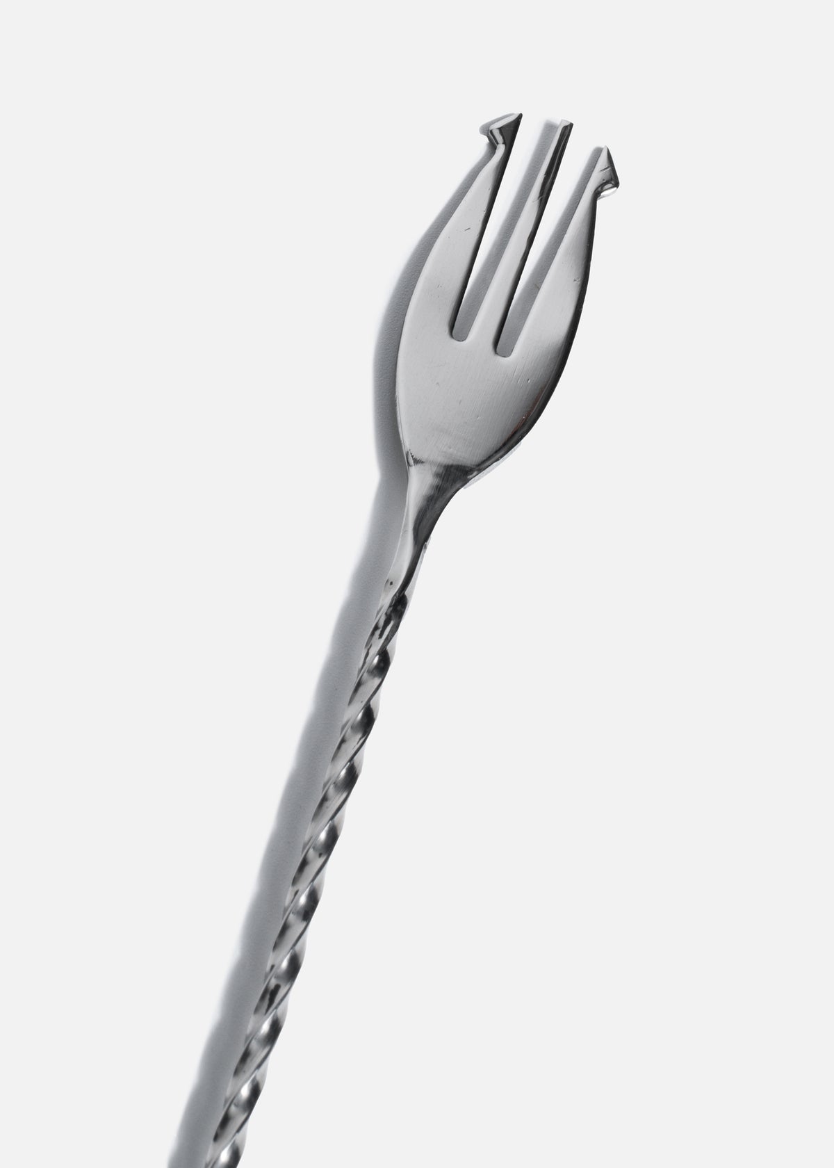 Cuchara bailarina con tenedor de acero inoxidable plata 30 cm. Premium — imagen de producto