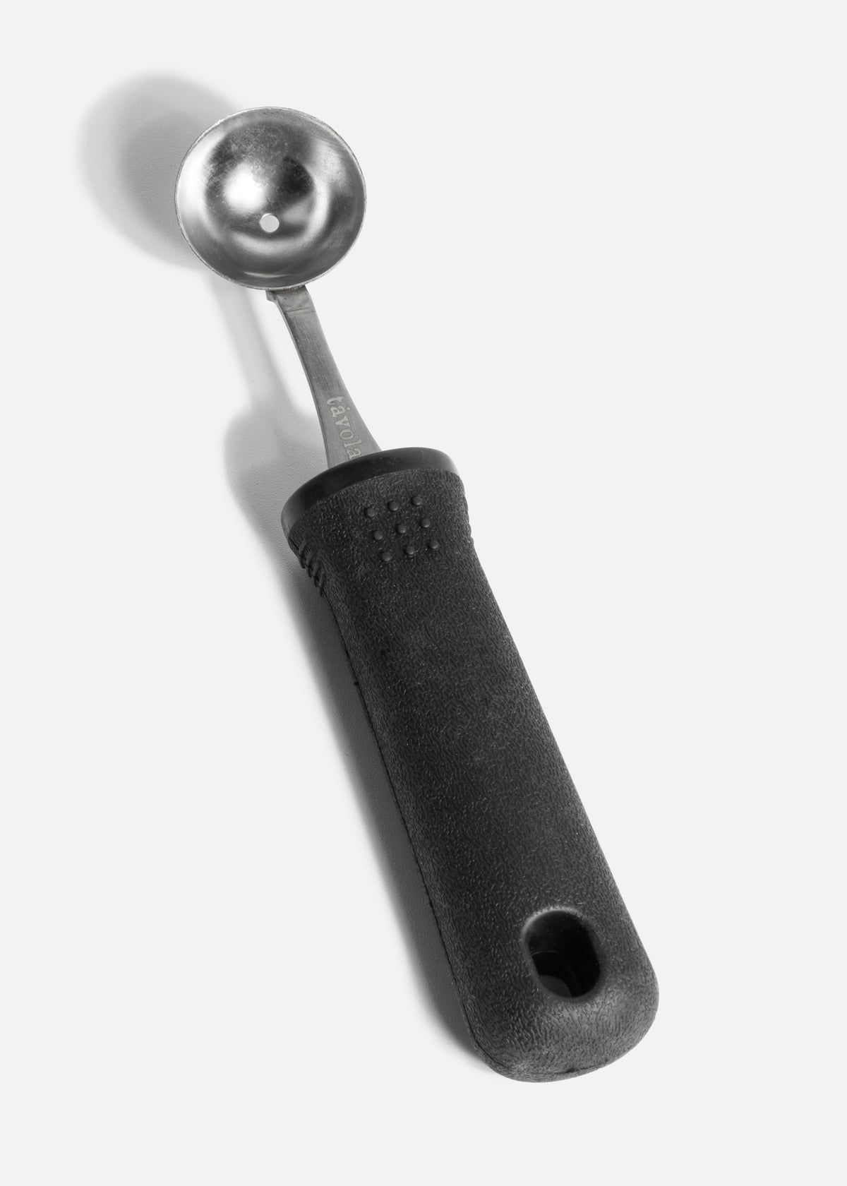 Cuchara para hacer bolitas de fruta lisa y reforzada de acero inoxidable plata 17 cm — imagen de producto