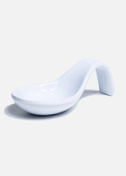 Cuchara de degustación con asa blanca de melamina — imagen de producto, vista 1