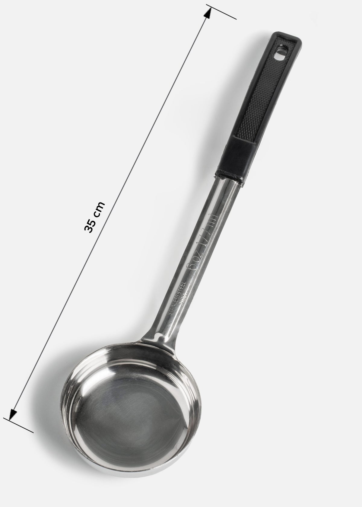 Cuchara medidora para servir de acero inoxidable plata reforzada 2, 3, 4, 6 y 8 oz — imagen de producto