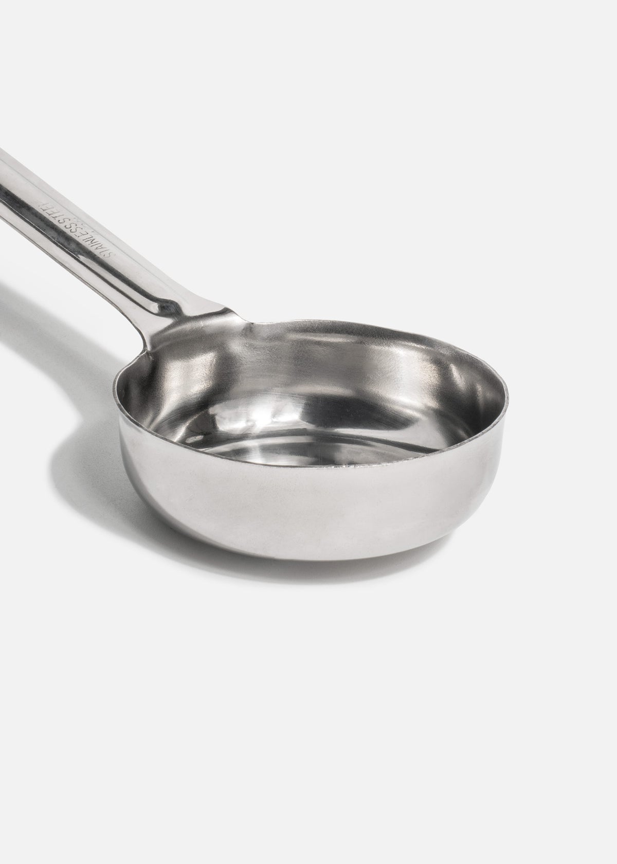 Cuchara medidora para servir de acero inoxidable plata reforzada 2, 3, 4, 6 y 8 oz — imagen de producto