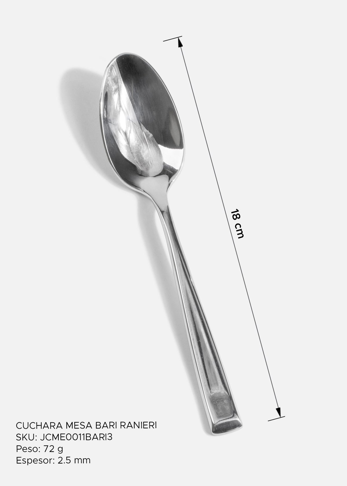 Cuchara de mesa Bari de acero inoxidable 18/10