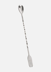 Cuchara mezcladora para bar de acero inoxidable plata doble cabeza para coctelería y mixología 32 cm — imagen de producto