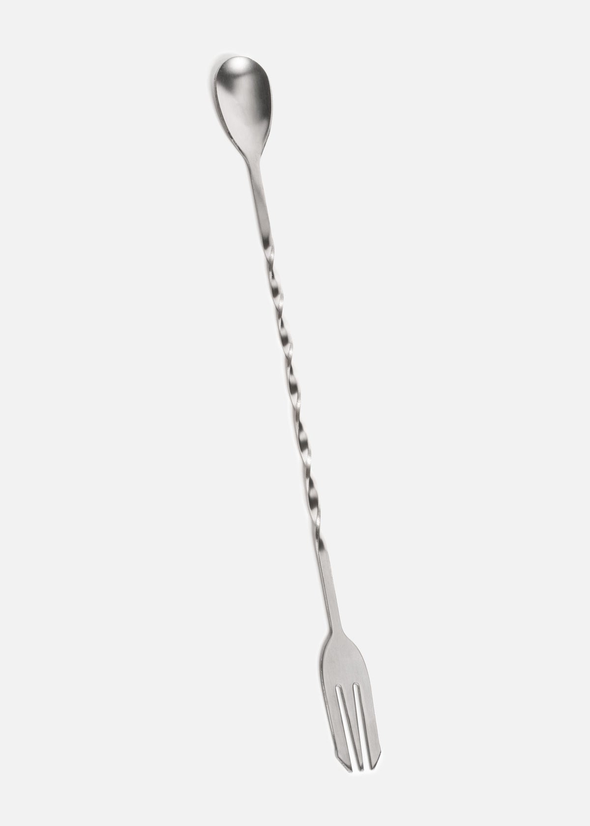 Cuchara mezcladora para bar de acero inoxidable plata doble cabeza para coctelería y mixología 32 cm — imagen de producto
