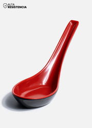 Cuchara de plástico rojo y negro para ramen Zen 14 cm — imagen de producto, vista 1
