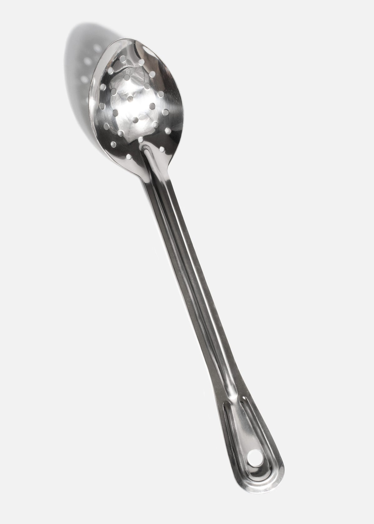 Cuchara de servicio perforada coladora para cocina de acero inoxidable plata profesional de 13" — imagen de producto