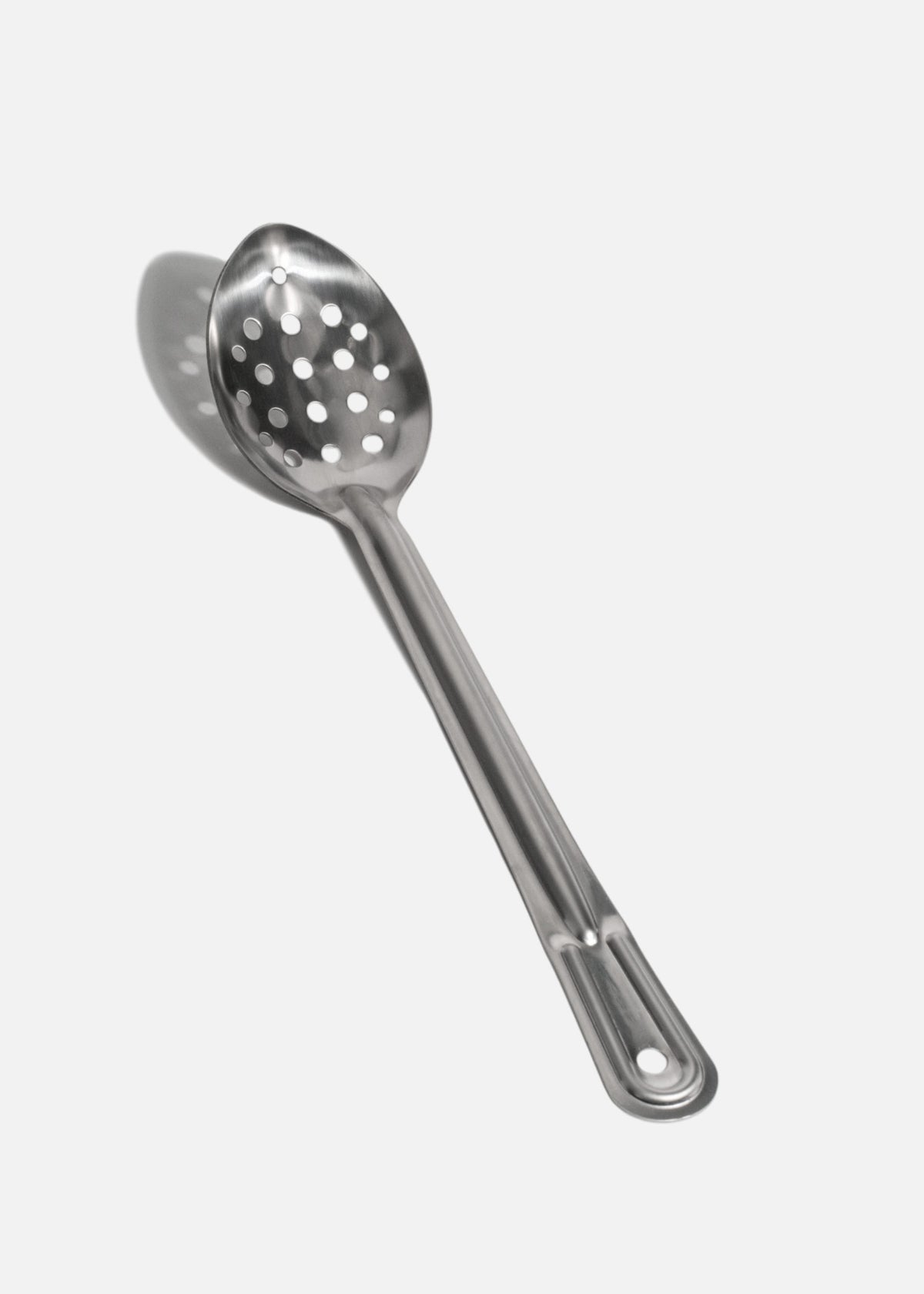 Cucharas de cocina perforadas de acero inoxidable plata — imagen de producto
