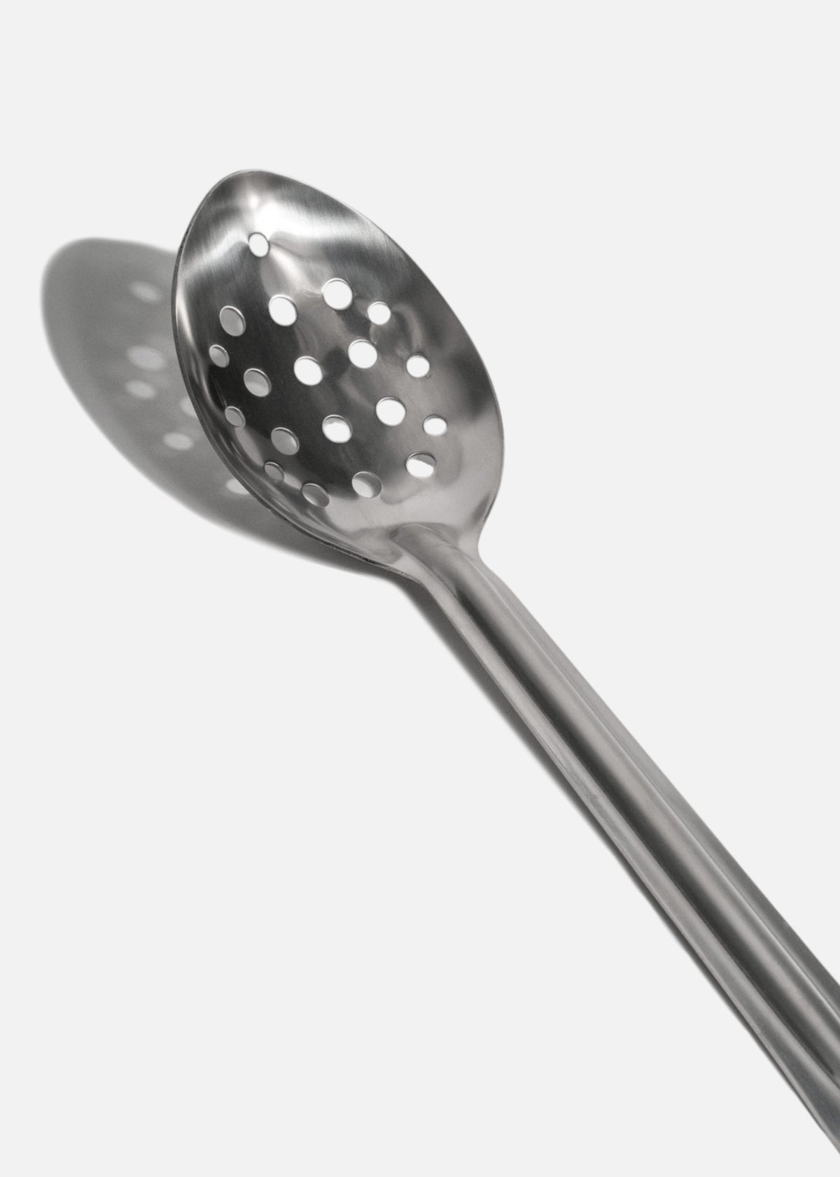 Cucharas de cocina perforadas de acero inoxidable plata — imagen de producto