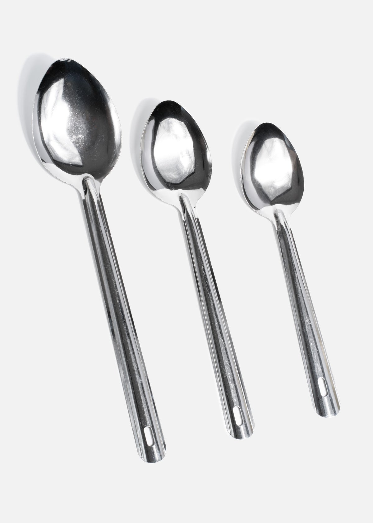 Cucharas de servicio de acero inoxidable plata. Premium — imagen de producto