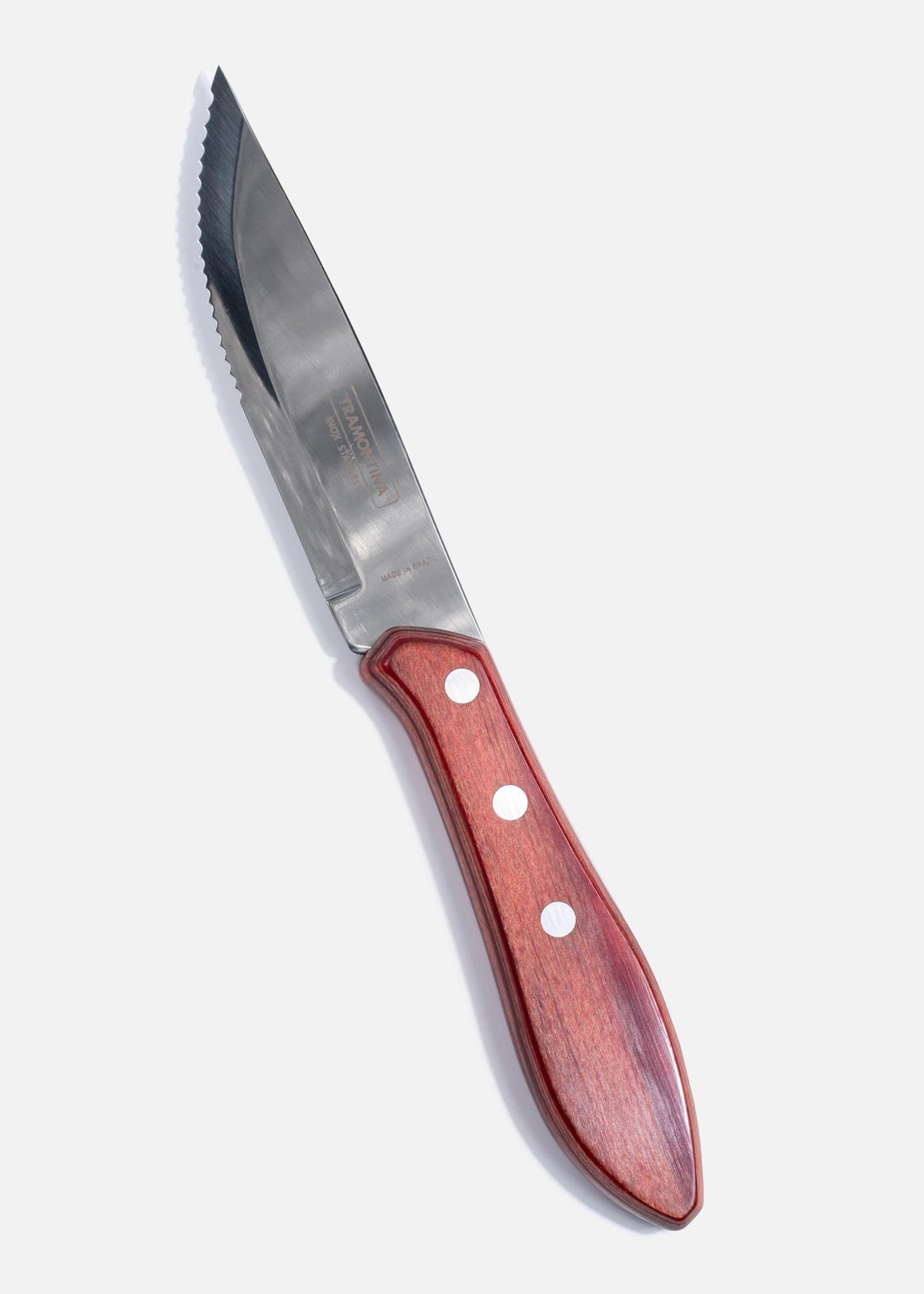 Cuchillo para asado de acero inoxidable y polwood café rojizo Jumbo 5". Premium — imagen de producto