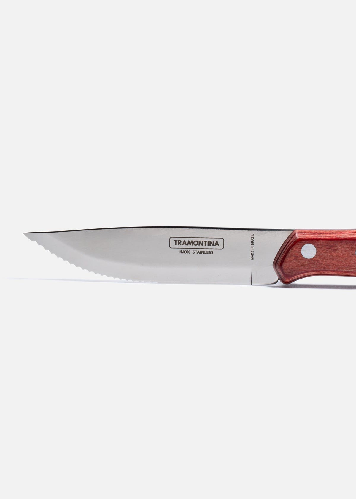 Cuchillo para asado de acero inoxidable y polwood café rojizo Jumbo 5". Premium — imagen de producto