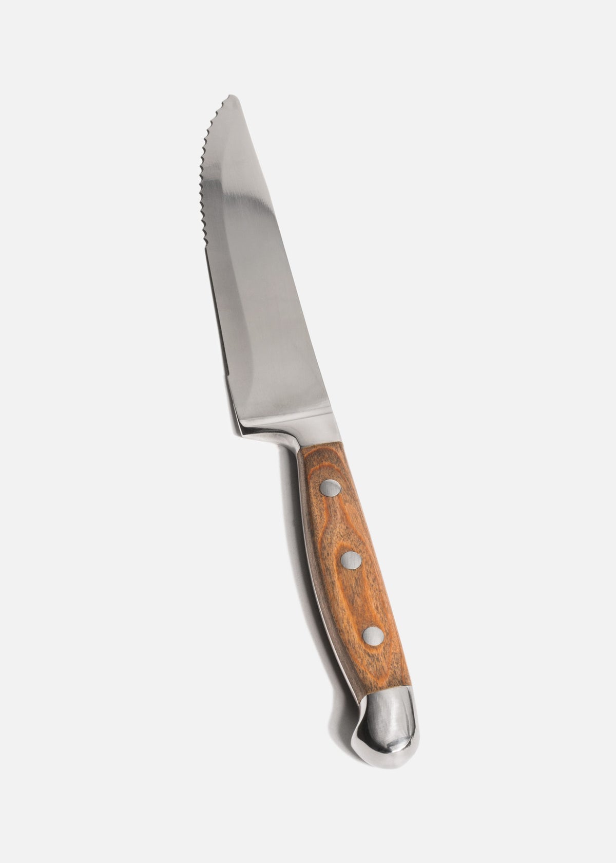 Cuchillo profesional para carne de acero inoxidable con sierra y mango de madera premium Jumbo 25 cm — imagen de producto