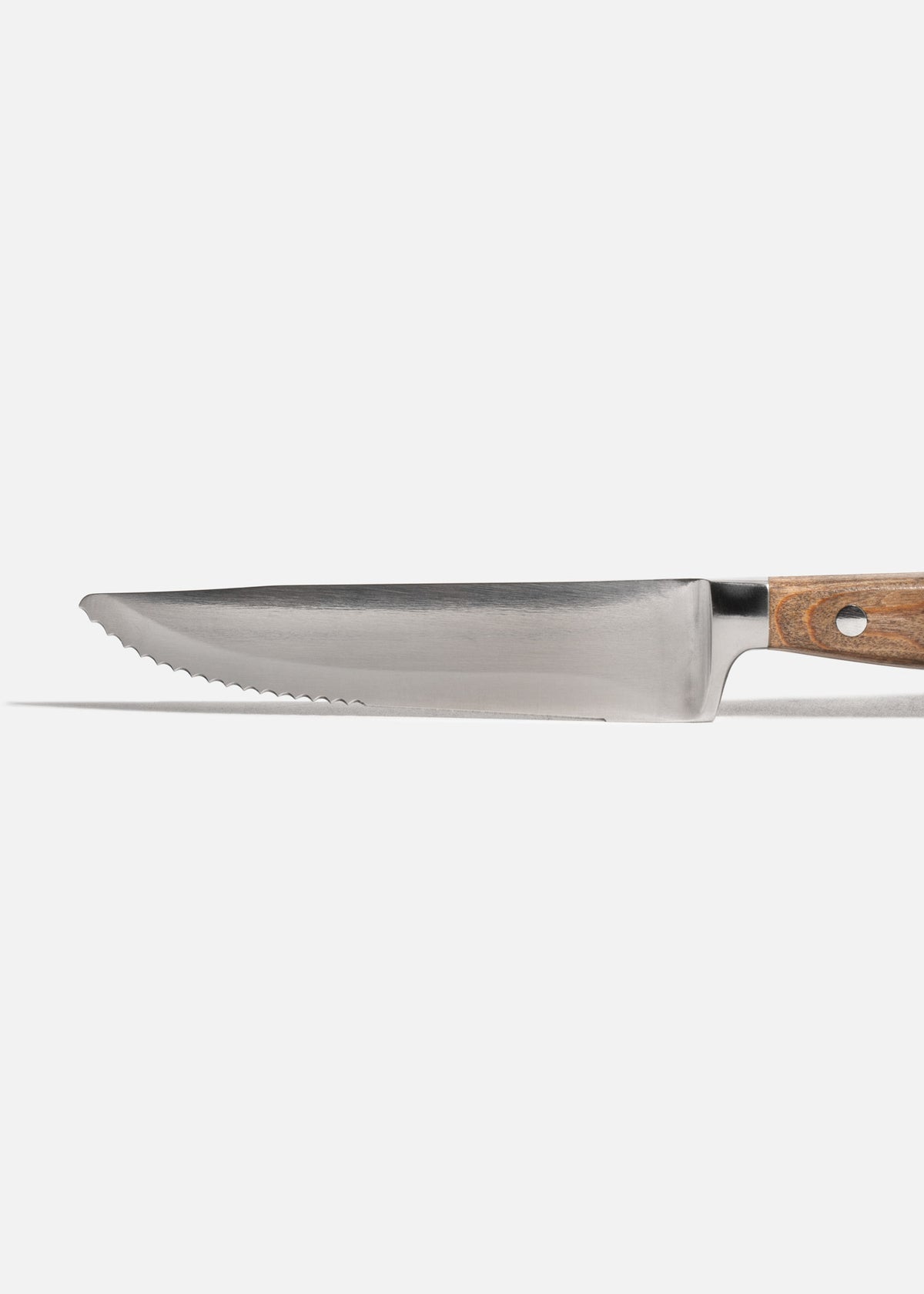 Cuchillo profesional para carne de acero inoxidable con sierra y mango de madera premium Jumbo 25 cm — imagen de producto