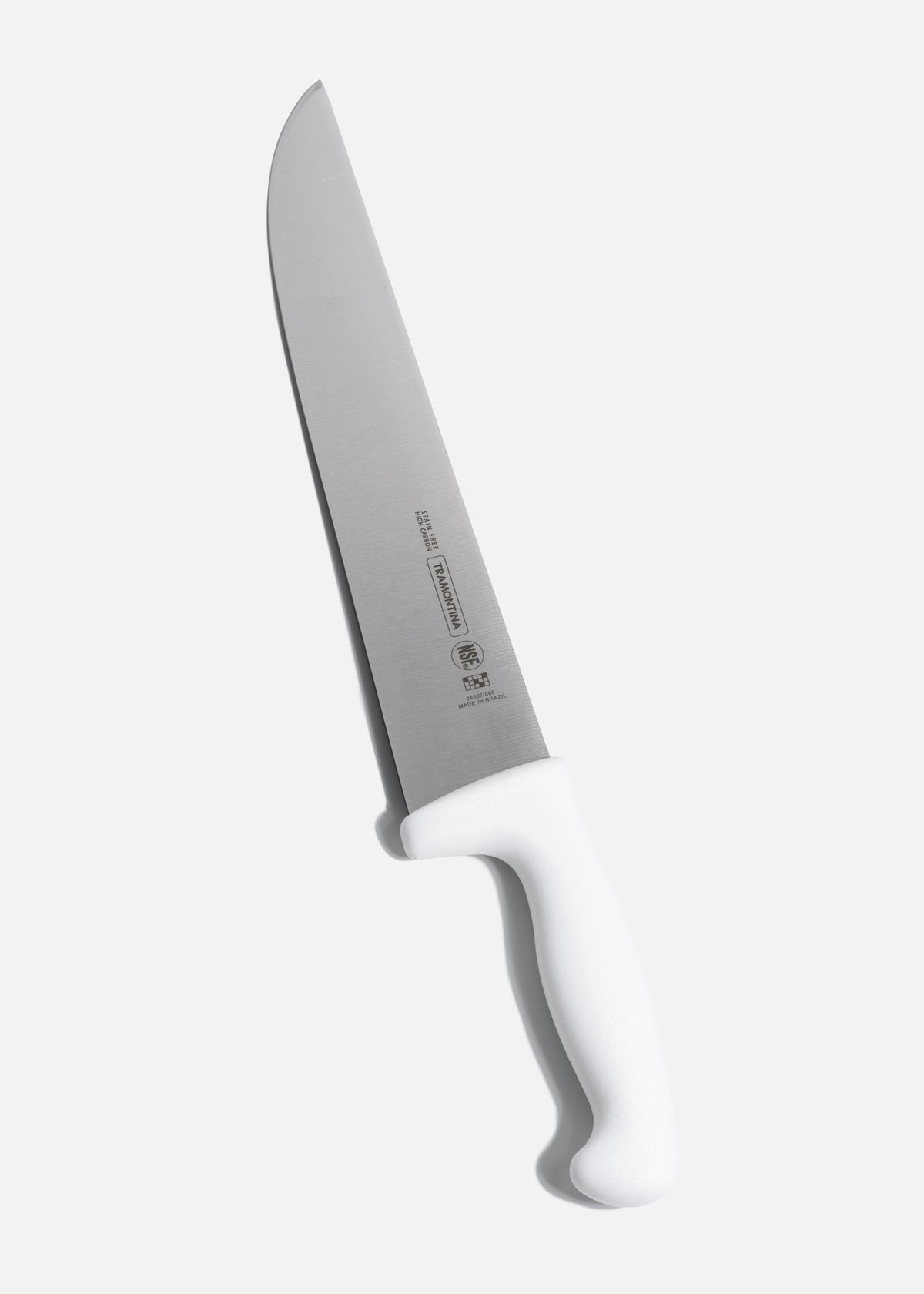 Cuchillo para chef de acero inoxidable blanco Tramontina NSF y protección antimicrobiana 10". Profesional — imagen de producto