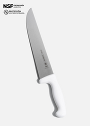 Cuchillo para chef de acero inoxidable blanco Tramontina NSF y protección antimicrobiana 10". Profesional — imagen de producto