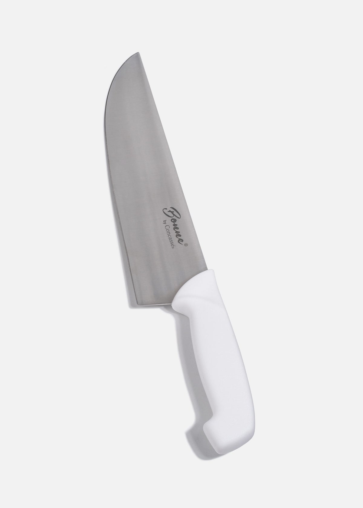 Cuchillo carnicero de acero inoxidable profesional con mango de plástico (polímero) grado alimentico blanco antideslizante 10" — imagen de producto