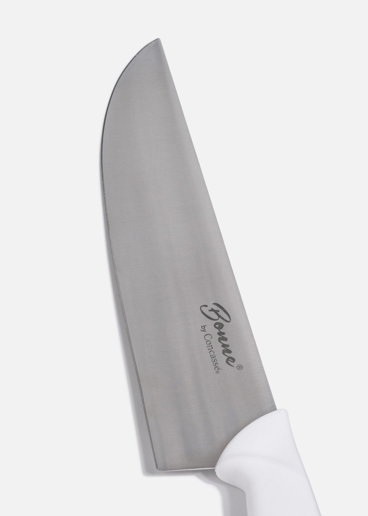 Cuchillo carnicero de acero inoxidable profesional con mango de plástico (polímero) grado alimentico blanco antideslizante 10" — imagen de producto