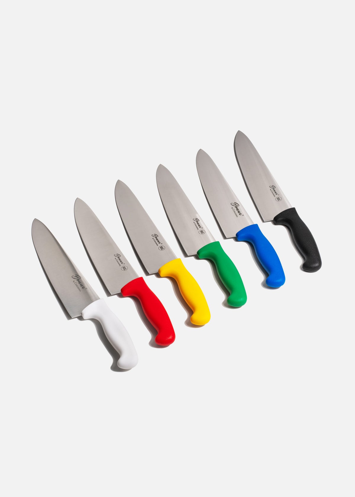 Cuchillo de acero inoxidable para chef rojo, azul, blanco, negro, amarillo y verde Coltello 10". Premium — imagen de producto