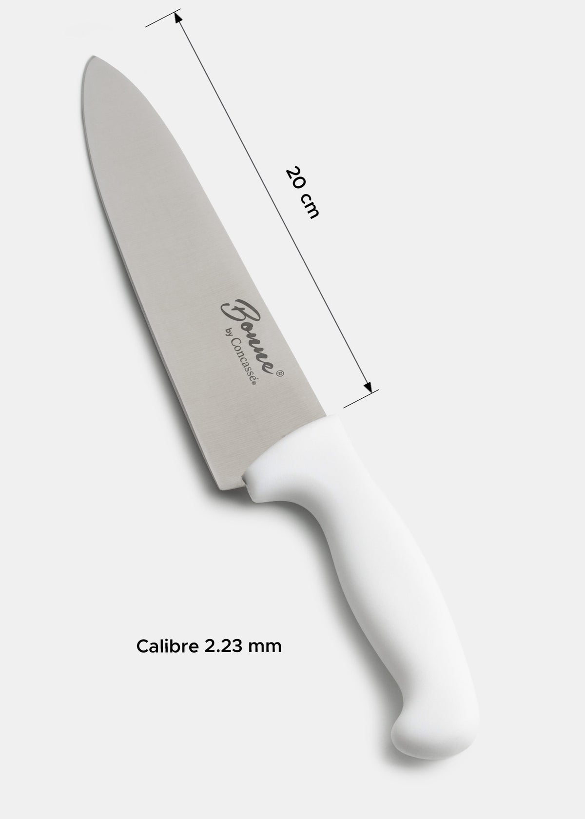 Cuchillo para chef de acero inoxidable blanco, rojo, negro, beige, amarillo y verde Forge 8". Premium — imagen de producto